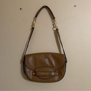 MICHAEL KORS Cary Medium Leather Saddle Bag Acorn Guaranteed Authentic